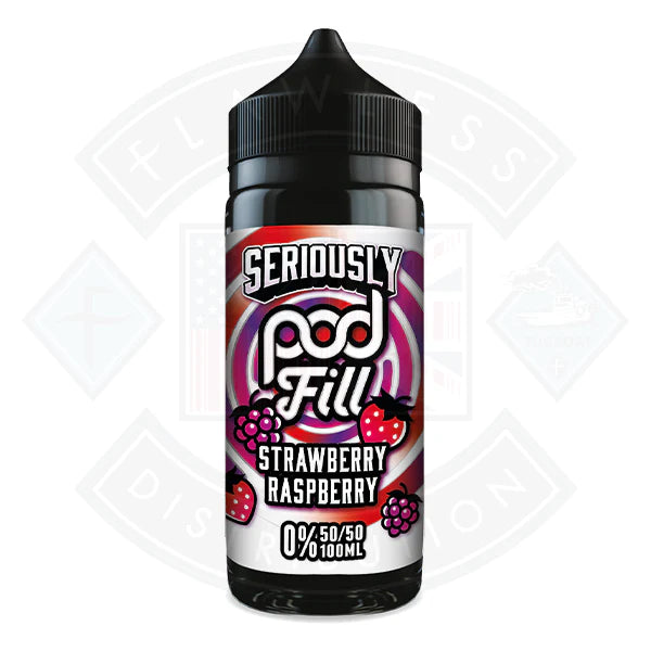 Buy Doozy Vape Seriously Pod Fill - Strawberry Raspberry 0mg 100ml Shortfill