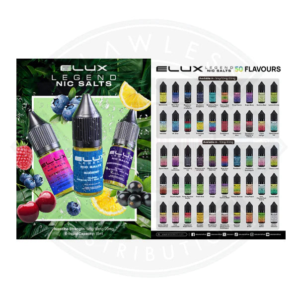 Buy ELUX LEGEND NIC SALT 5MG FLAVOUR CARD