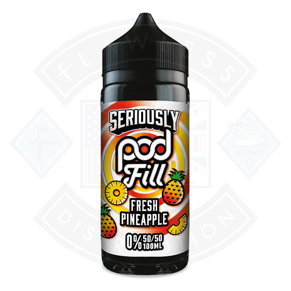 Buy Doozy Vape Seriously Pod Fill - Fresh Pineapple 0mg 100ml Shortfill