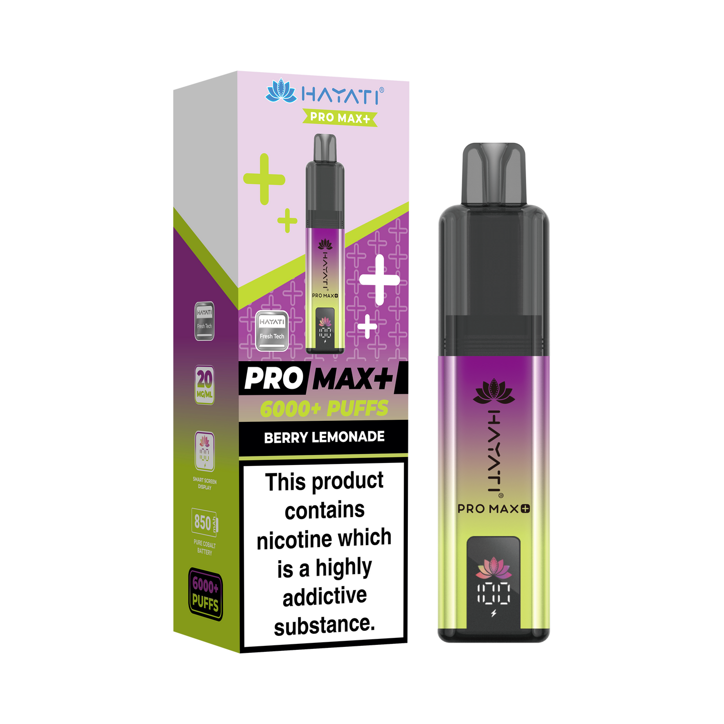 Buy Hayati Pro Max Plus 6000 Prefilled Vape Box of 5 Berry Lemonade