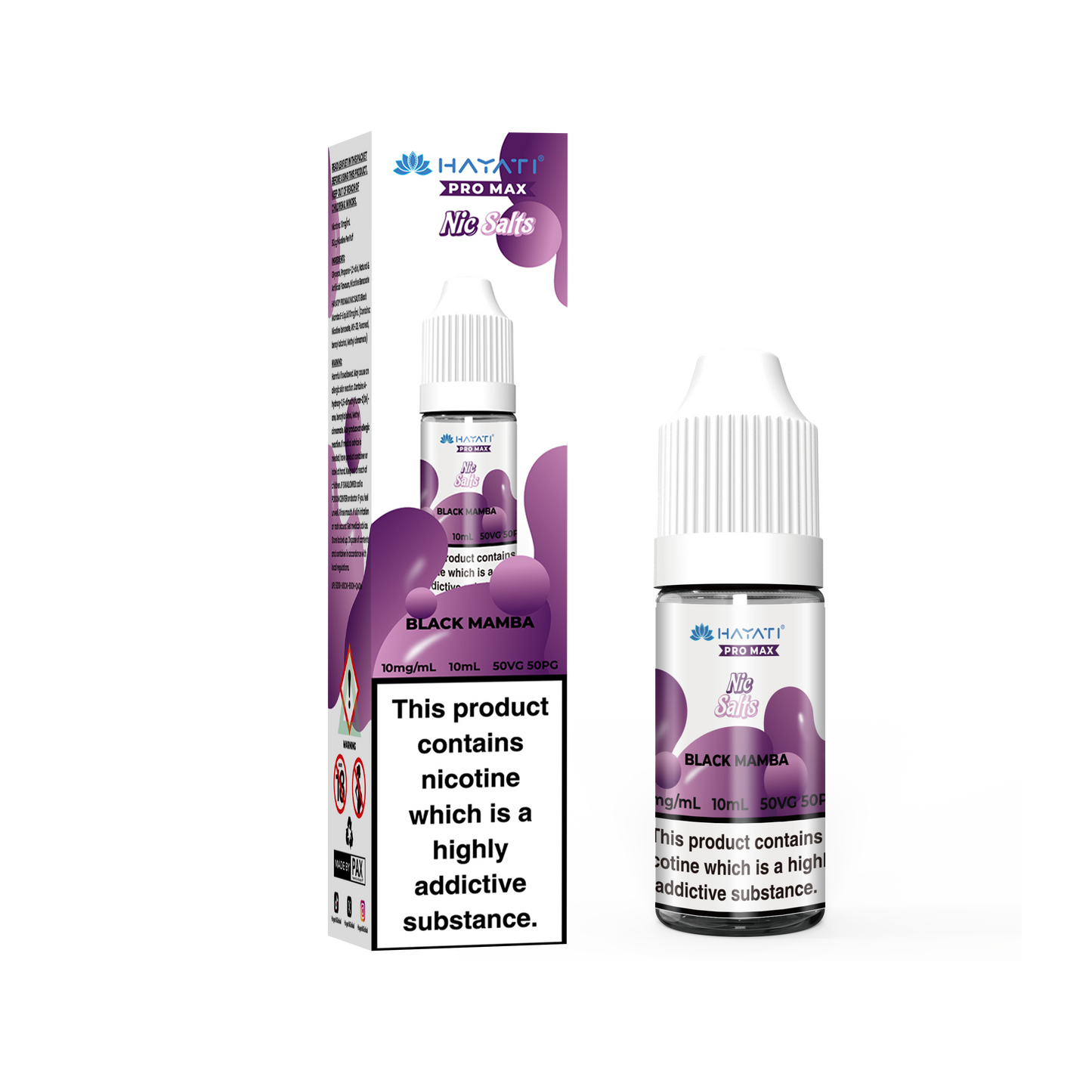 Buy Hayati Pro Max 10ml Nic Salt E-Liquid - Pack of 10 Black Mamba