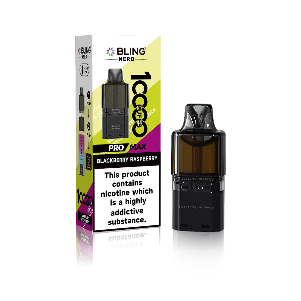 Buy Crystal Bling Nero 10k Prefilled Pods Box of 5 Blackberry Raspberry