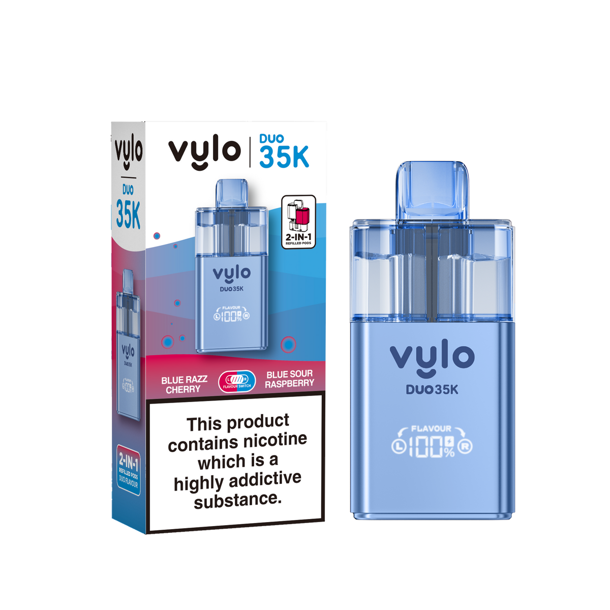 Buy Vylo Duo 35k Prefilled Pod Kit Box of 5 Blue Razz Cherry Blue Sour Raspberry