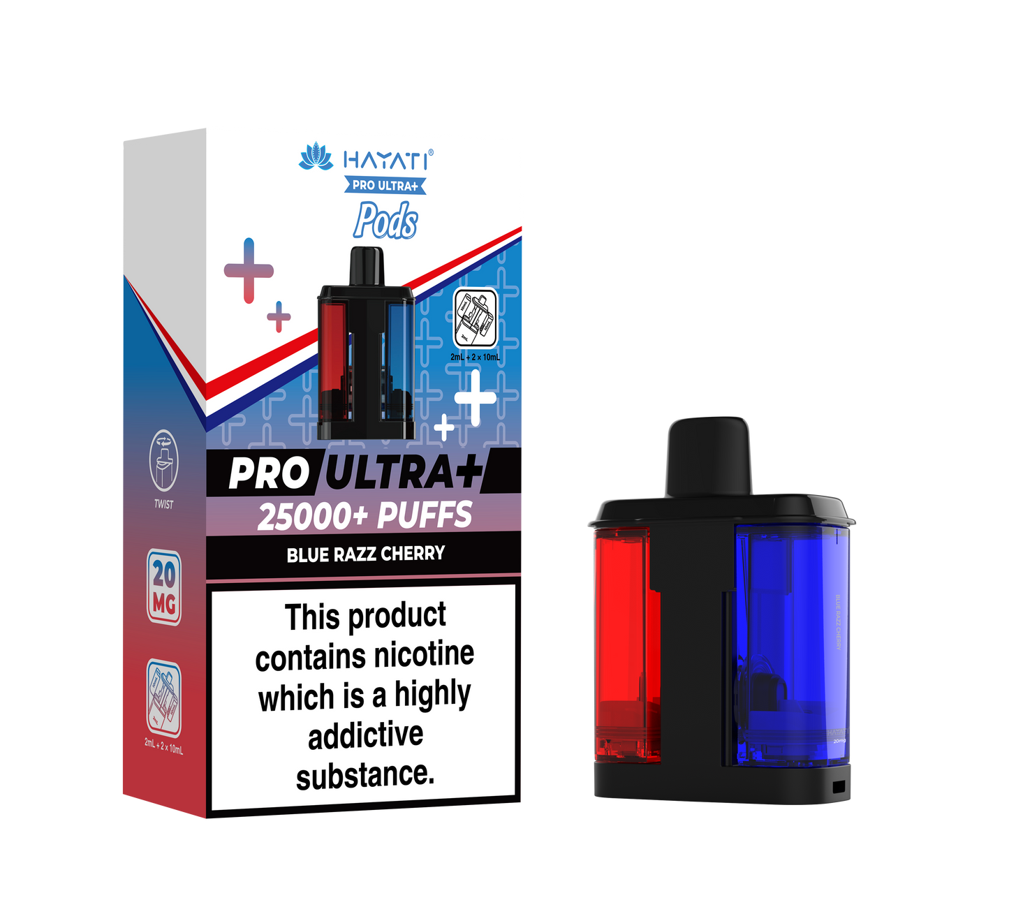 Buy Hayati Pro Ultra Plus 25k Prefilled Pods Pack of 5 Blue Razz Cherry