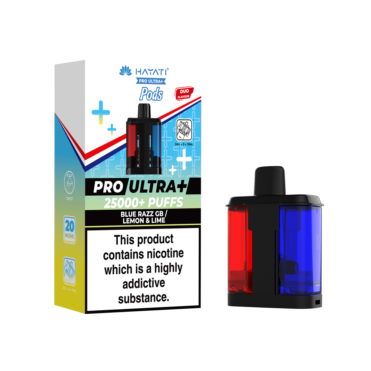 Buy Hayati Pro Ultra Plus 25k Prefilled Pods Pack of 5 Blue Razz GB Lemon & Lime