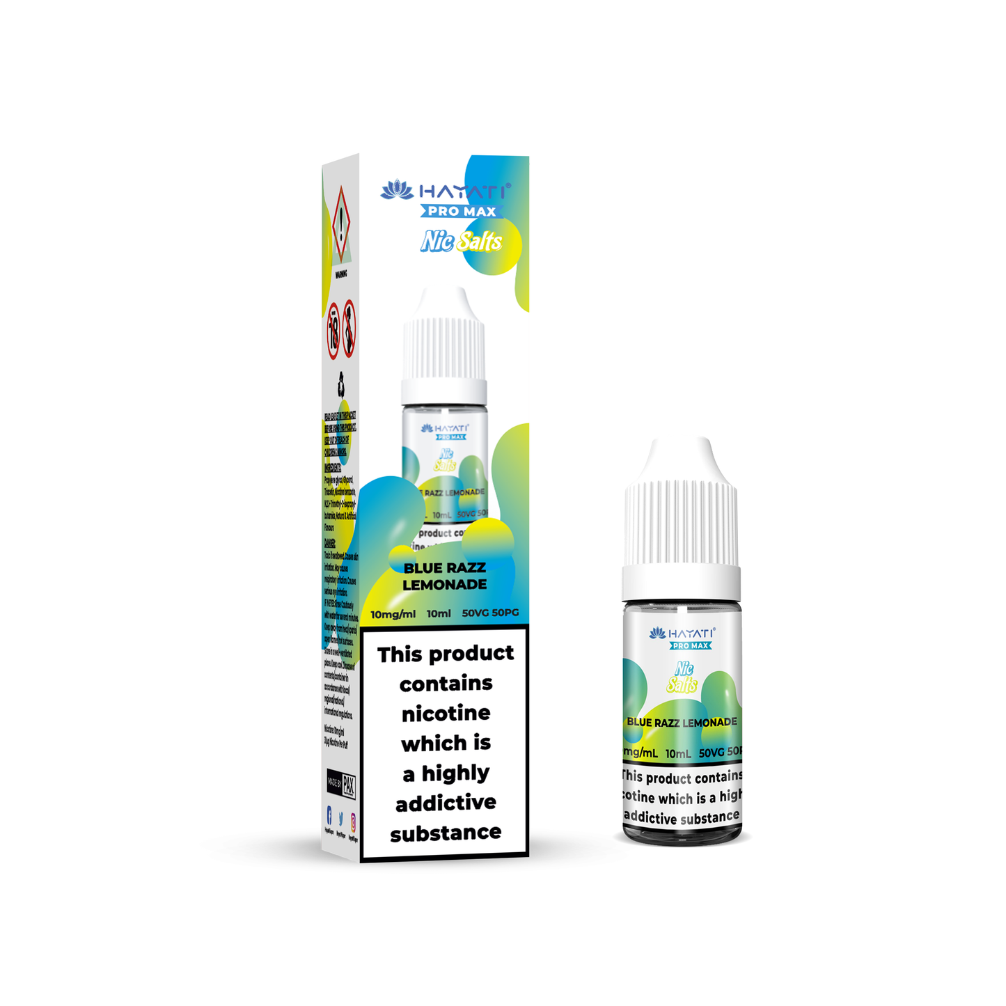 Buy Hayati Pro Max 10ml Nic Salt E-Liquid - Pack of 10 Blue Razz Lemoande