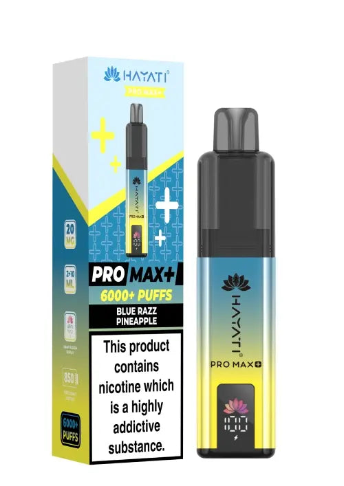 Buy Hayati Pro Max Plus 6000 Prefilled Vape Box of 5 Blue Razz Pineapple