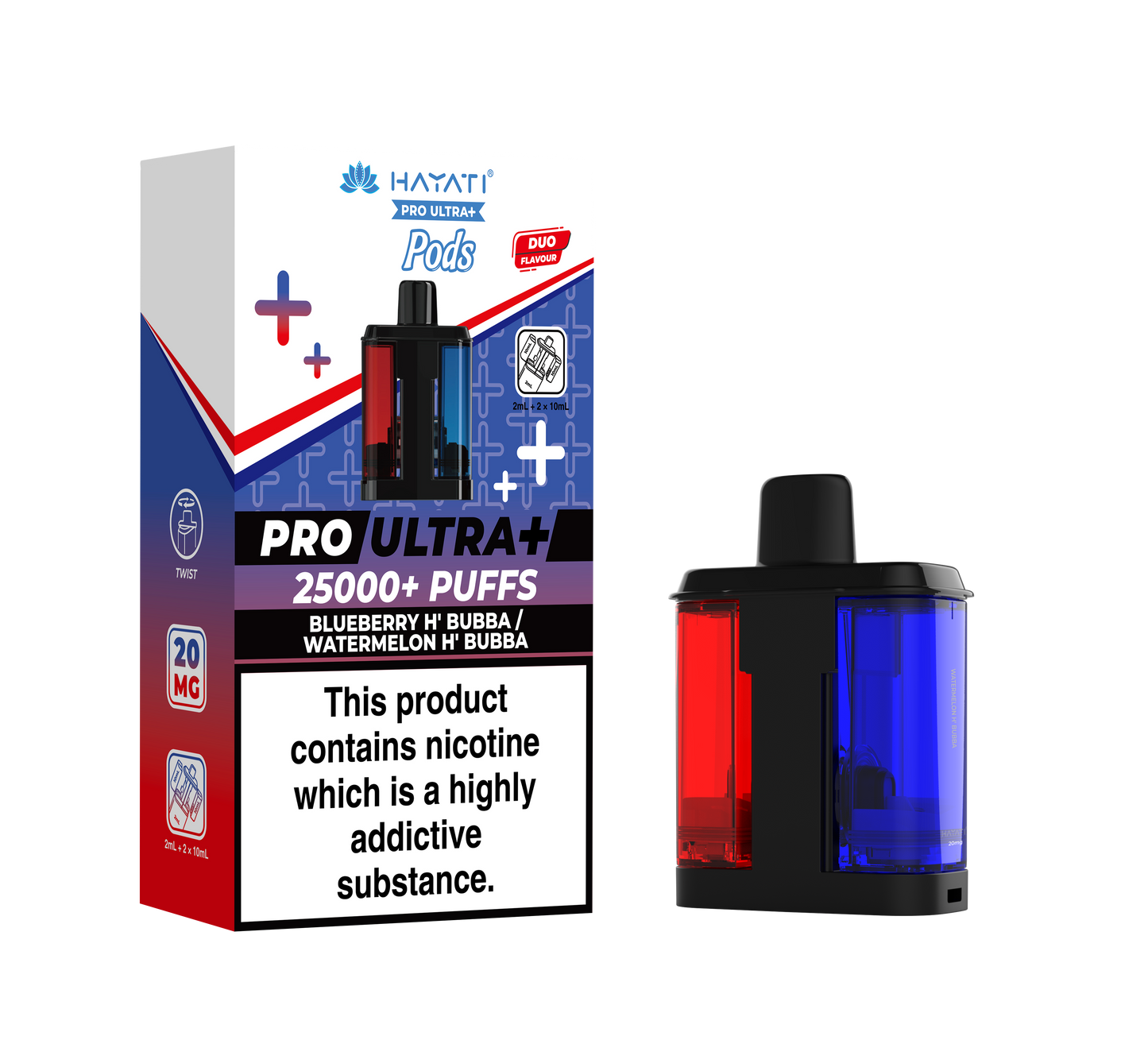 Buy Hayati Pro Ultra Plus 25k Prefilled Pods Pack of 5 Blueberry H Bubba Watermelon H Bubba