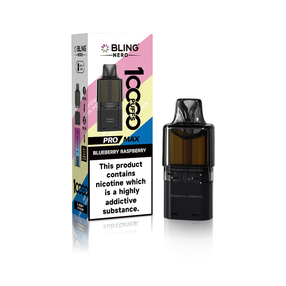 Buy Crystal Bling Nero 10k Prefilled Pods Box of 5 Blueberry Raspberry