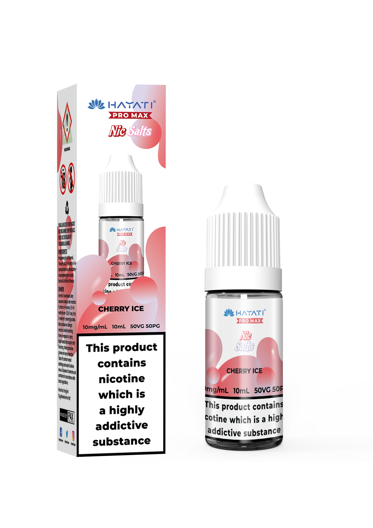 Buy Hayati Pro Max 10ml Nic Salt E-Liquid - Pack of 10 Cherry Ice