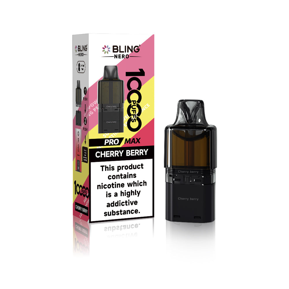 Buy Crystal Bling Nero 10k Prefilled Pods Box of 5 Cherry Berry