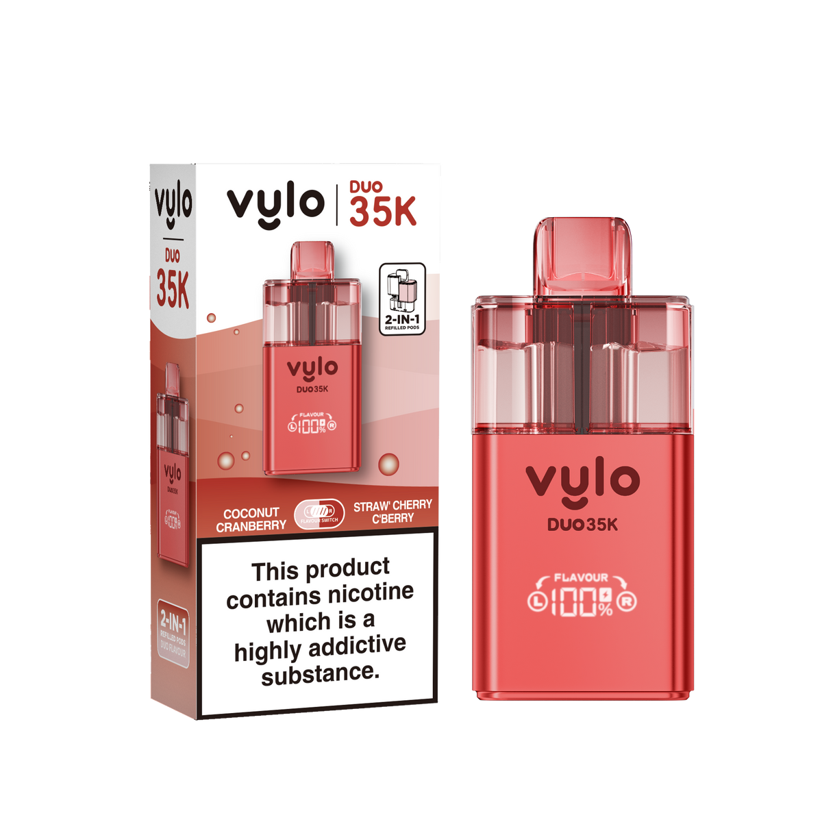 Buy Vylo Duo 35k Prefilled Pod Kit Box of 5 Coconut Cranberry Straw' Cherry C'Berry