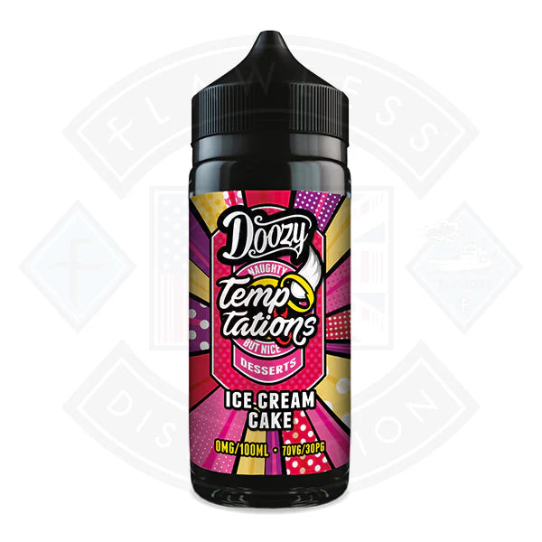 Buy Doozy Vape Temptations- Ice Cream Cake 0mg 100ml Shortfill