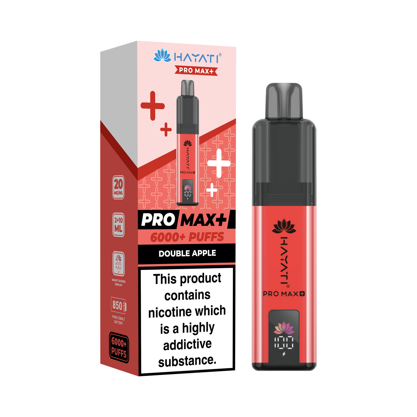 Buy Hayati Pro Max Plus 6000 Prefilled Vape Box of 5 Double Apple