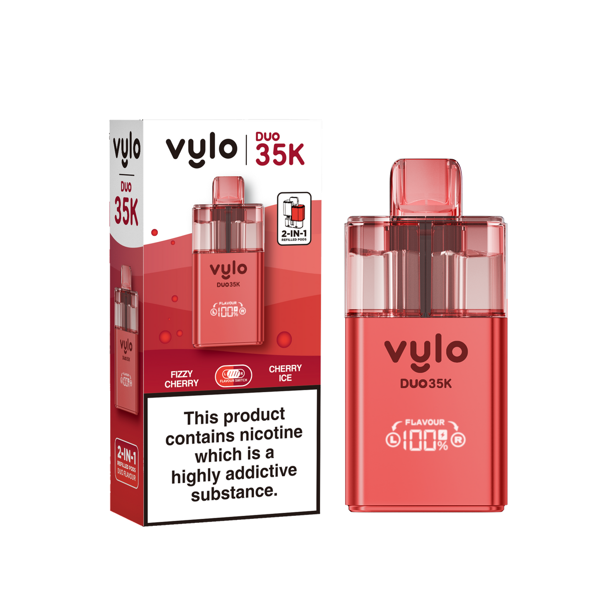 Buy Vylo Duo 35k Prefilled Pod Kit Box of 5 Fizzy Cherry Cherry Ice