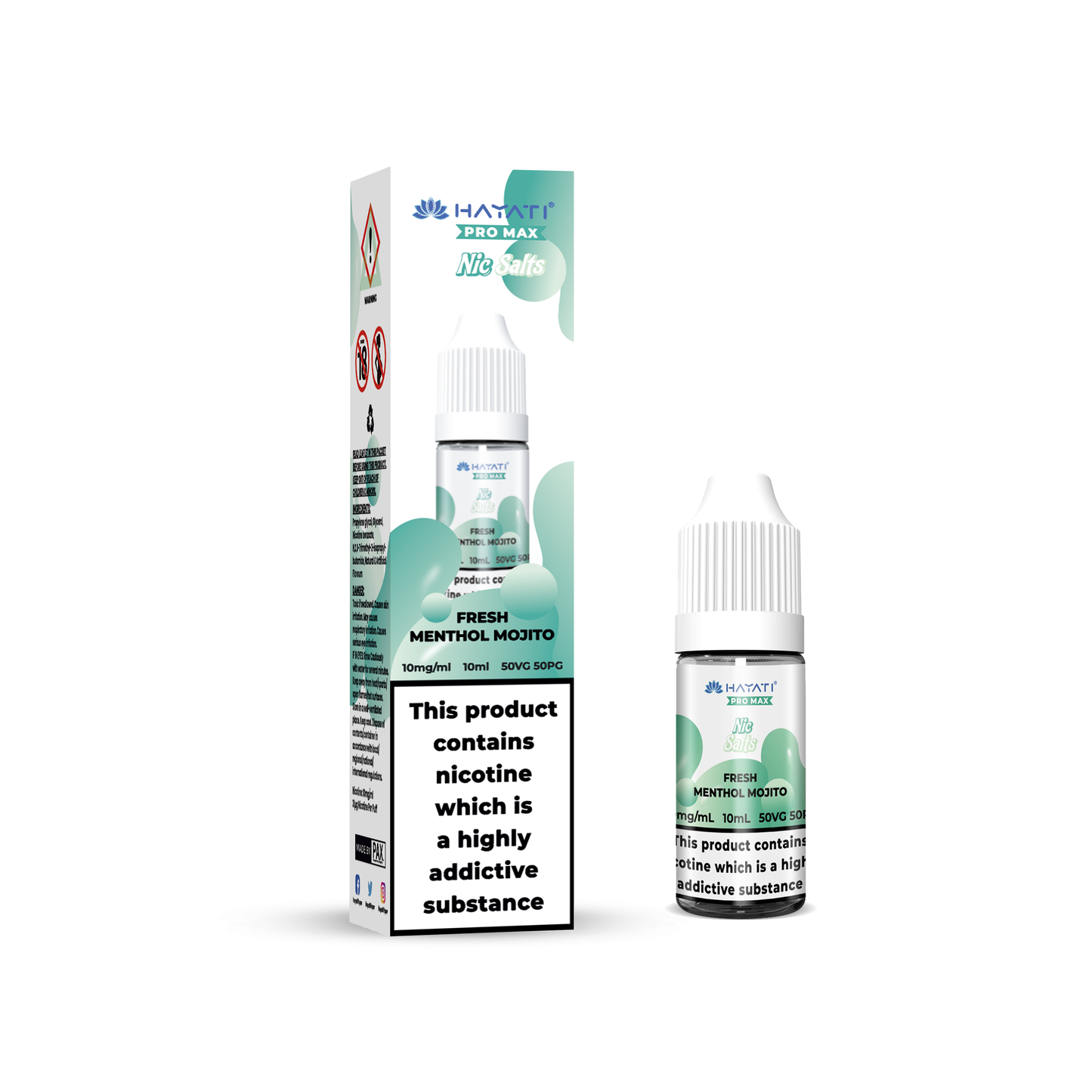Buy Hayati Pro Max 10ml Nic Salt E-Liquid - Pack of 10 Fresh Menthol Mojito