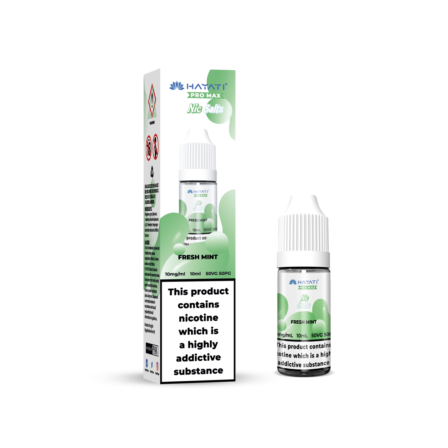 Buy Hayati Pro Max 10ml Nic Salt E-Liquid - Pack of 10 Fresh Mint