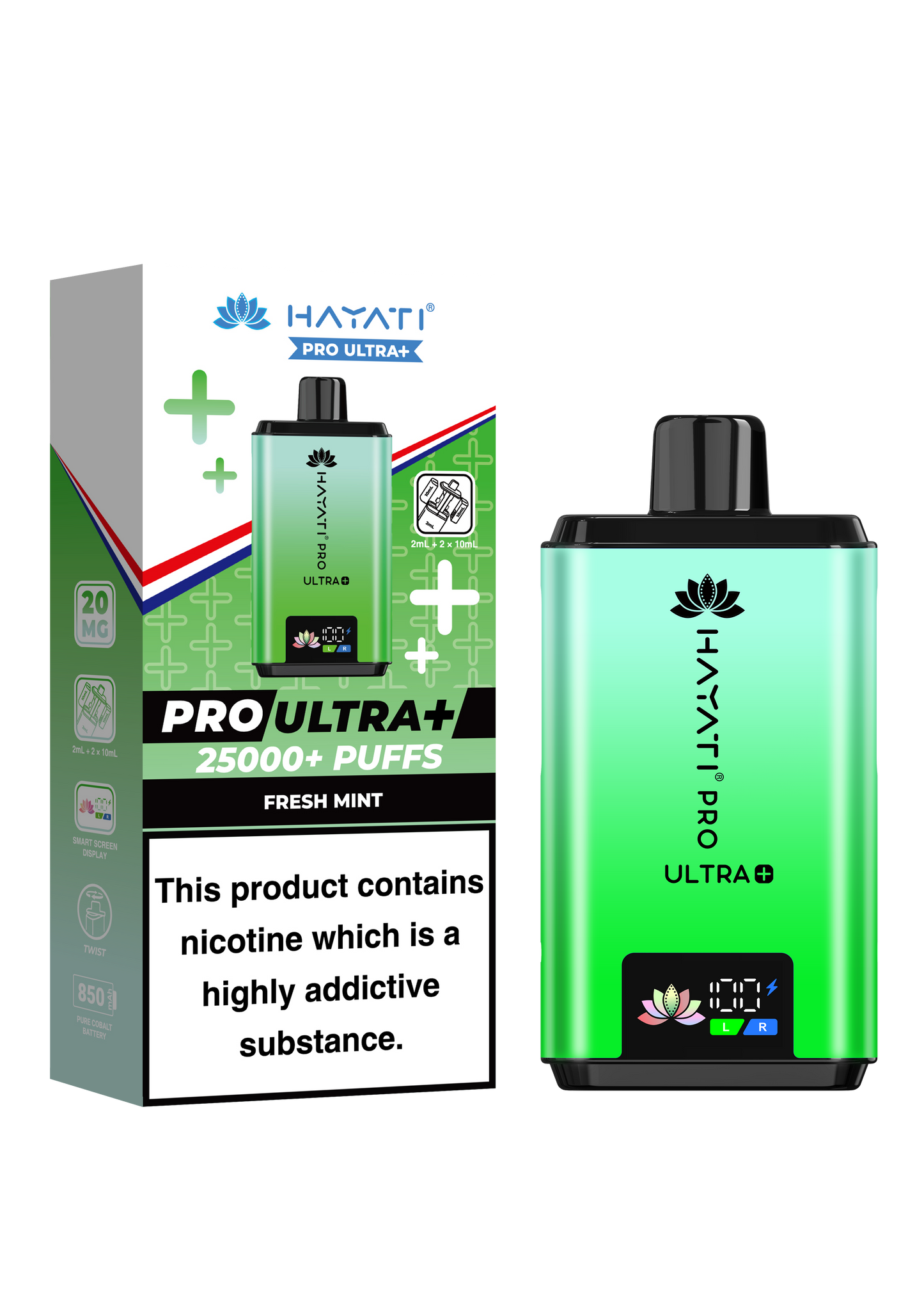 Buy Hayati Pro Ultra Plus 25k Prefilled Vape Kit Box of 5 Fresh Mint