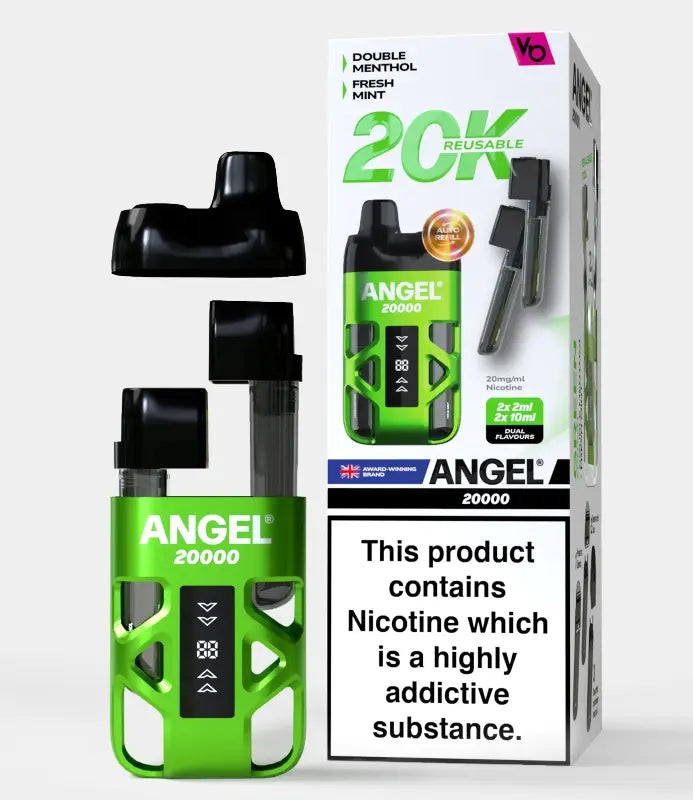Buy Angel 20000 Disposable Vape Box of 5 Green Edition