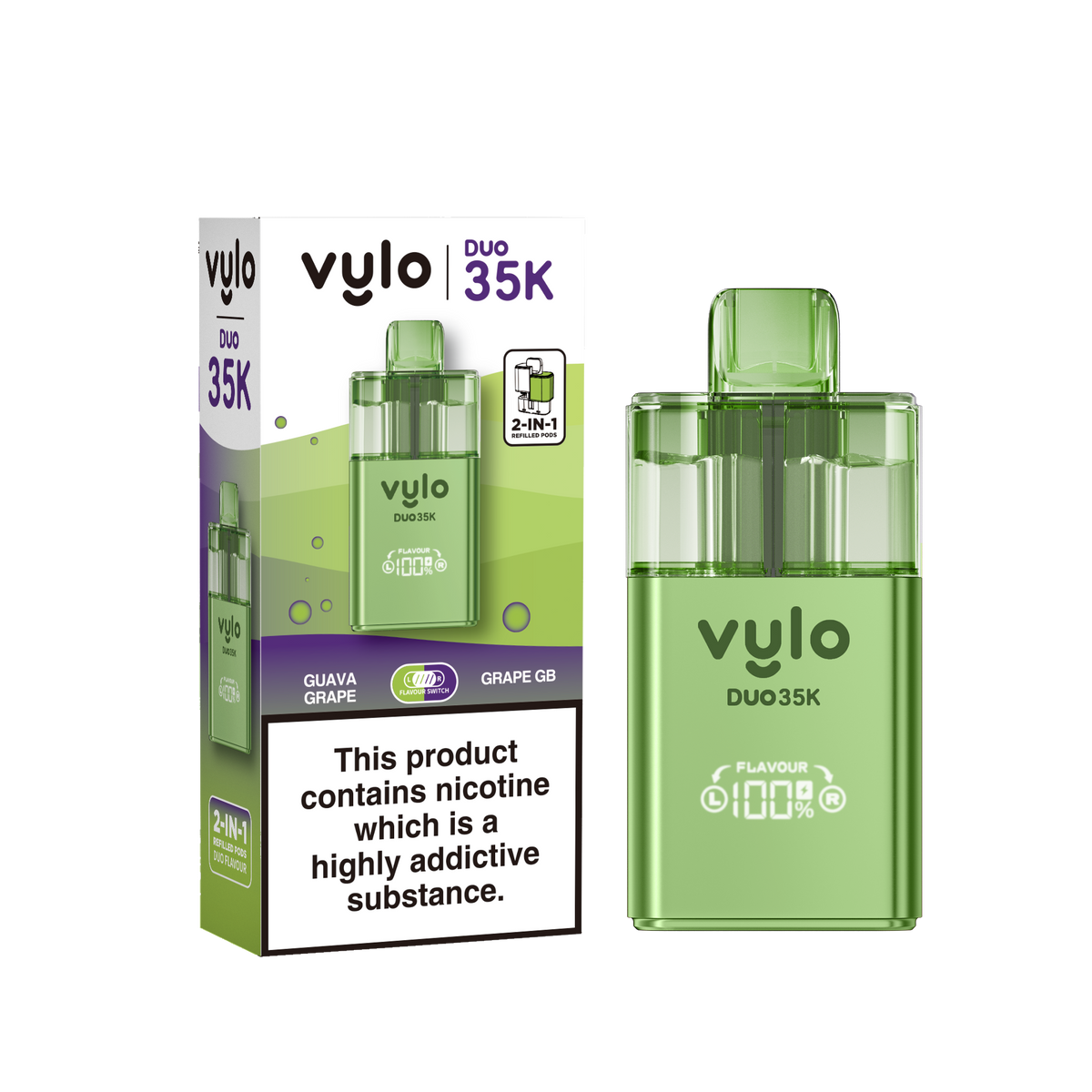 Buy Vylo Duo 35k Prefilled Pod Kit Box of 5 Guava Grape Grape GB