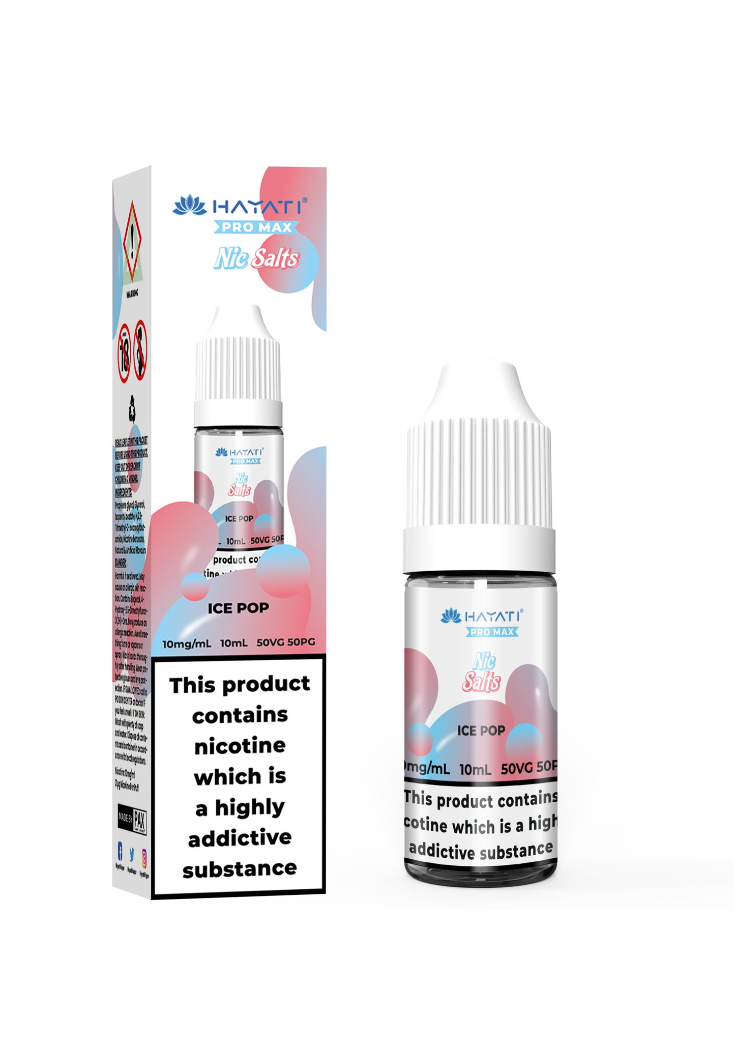 Buy Hayati Pro Max 10ml Nic Salt E-Liquid - Pack of 10 Ice Pop