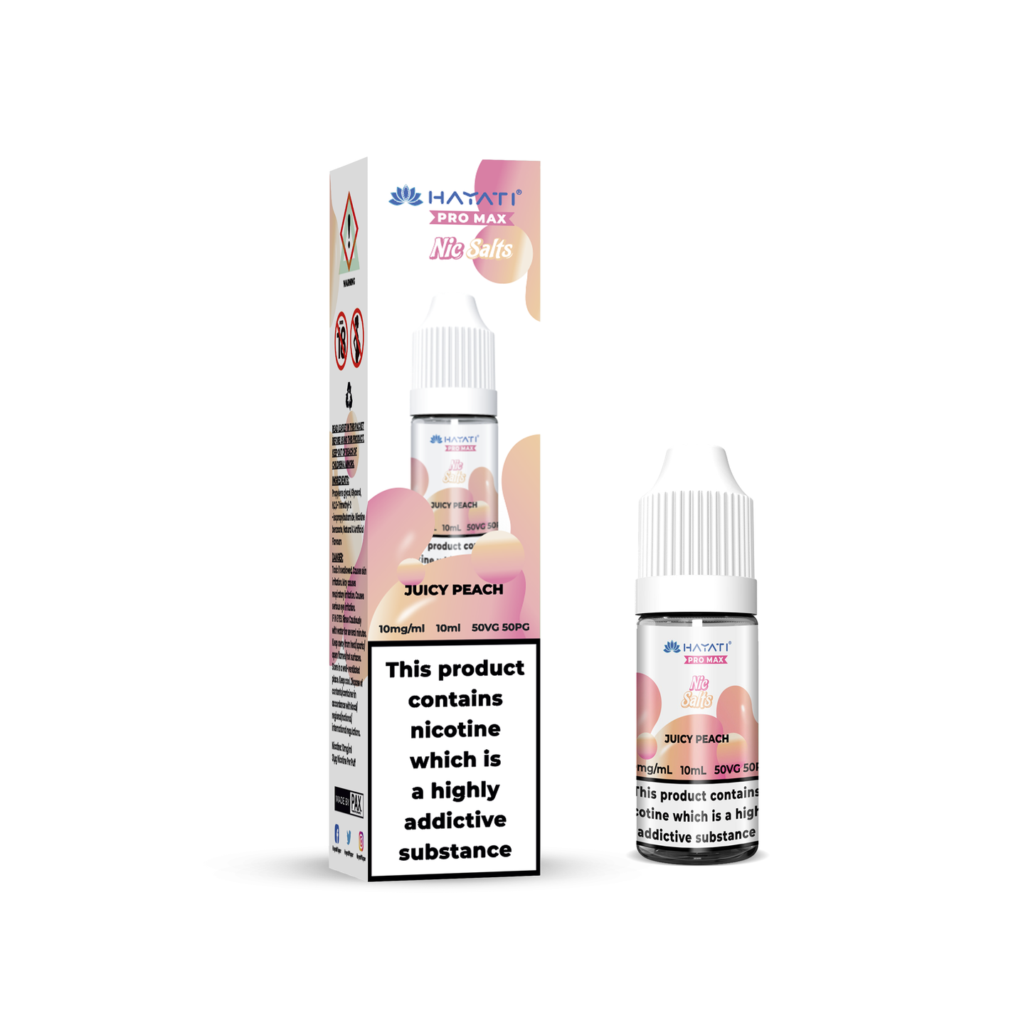 Buy Hayati Pro Max 10ml Nic Salt E-Liquid - Pack of 10 Juicy Peach