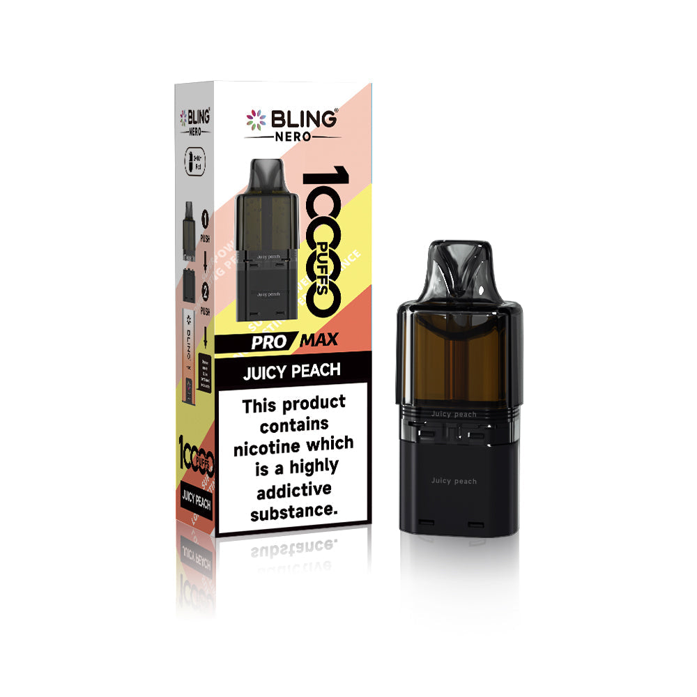 Buy Crystal Bling Nero 10k Prefilled Pods Box of 5 Juicy Peach