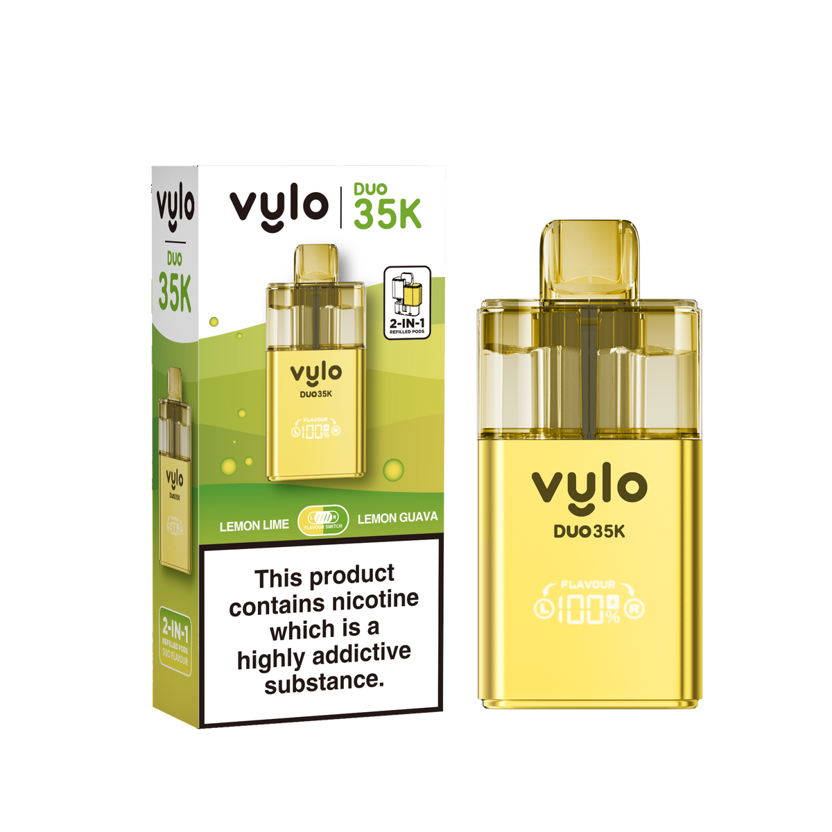 Buy Vylo Duo 35k Prefilled Pod Kit Box of 5 Lemon Lime Lemon Guava