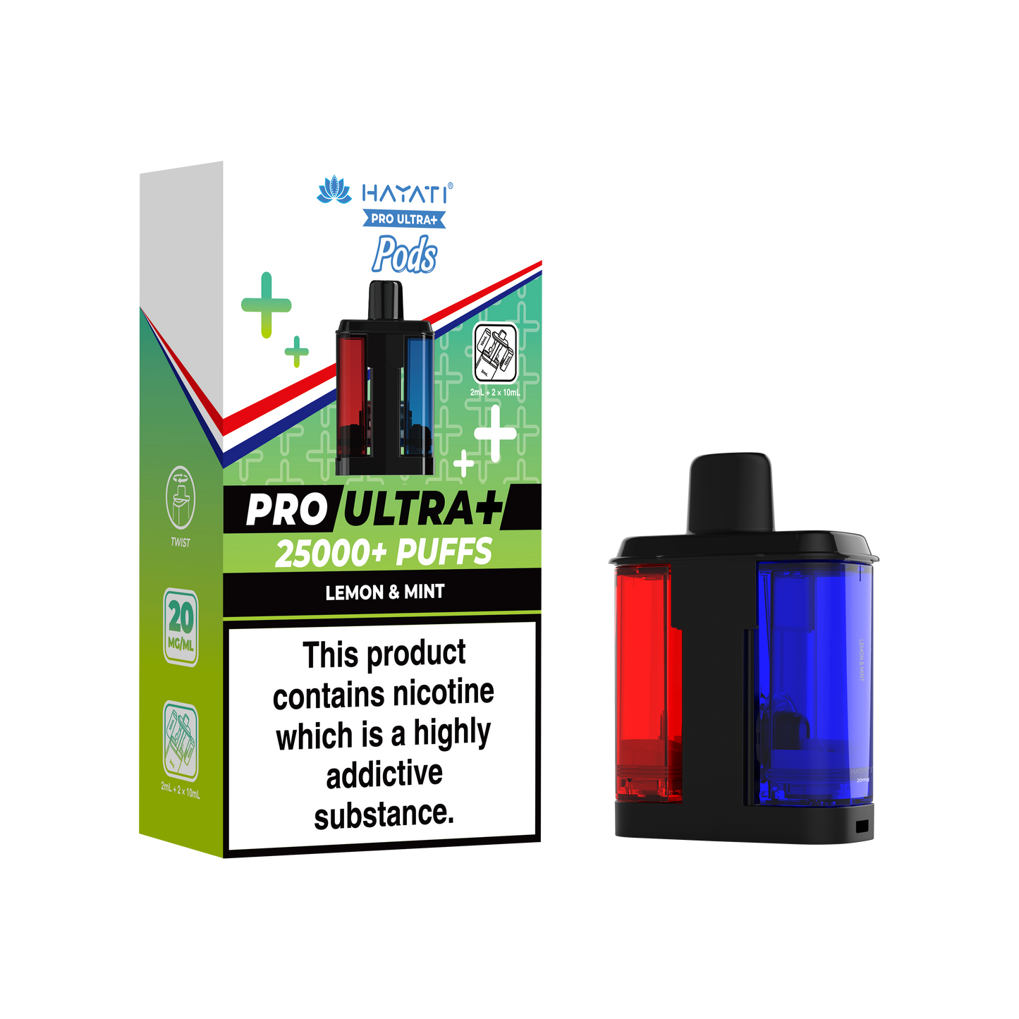 Buy Hayati Pro Ultra Plus 25k Prefilled Pods Pack of 5 Lemon & Mint