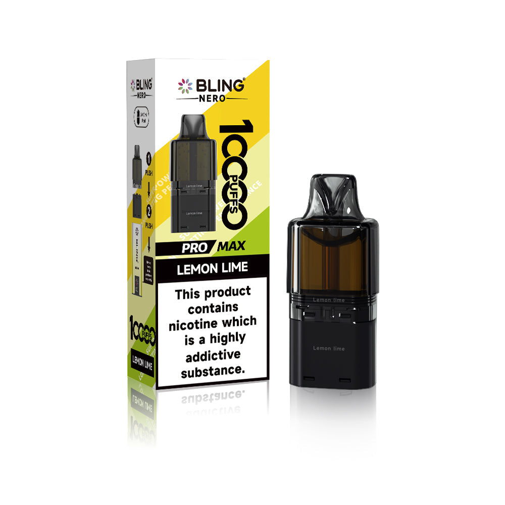 Buy Crystal Bling Nero 10k Prefilled Pods Box of 5 Lemon Lime