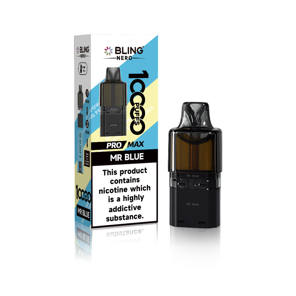 Buy Crystal Bling Nero 10k Prefilled Pods Box of 5 Mr Blue