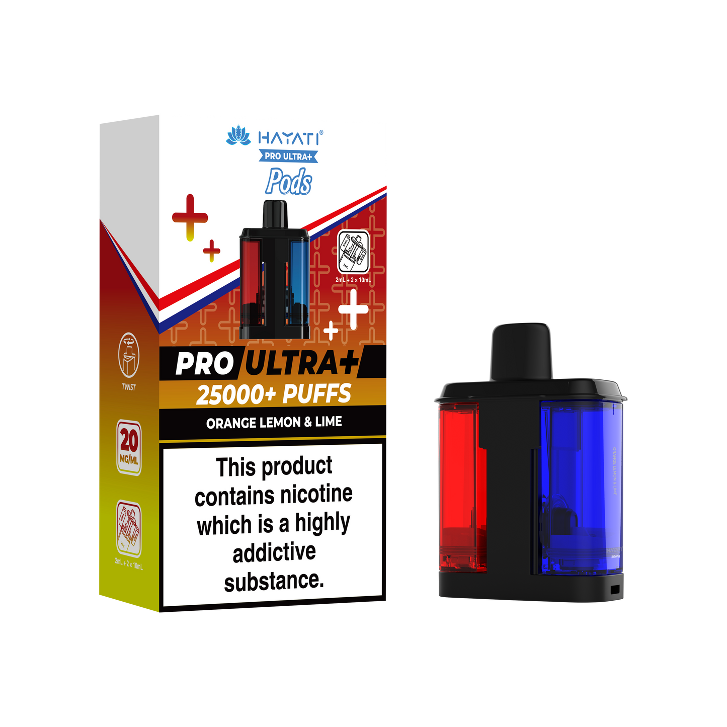 Buy Hayati Pro Ultra Plus 25k Prefilled Pods Pack of 5 Orange Lemon & Lime