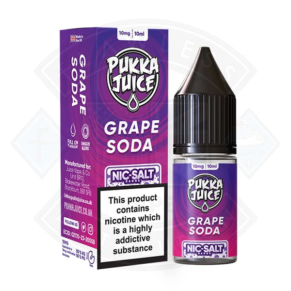Buy Pukka Juice - Nic Salt Grape Soda 10ml E-liquid