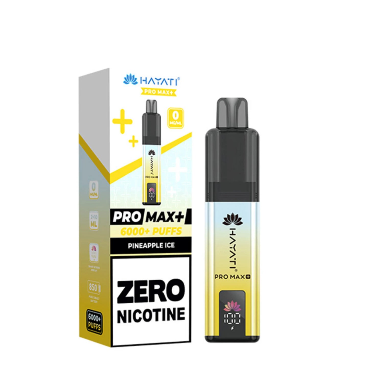 Buy 0mg Hayati Pro Max Plus 6000 Vape Kit Box of 5 Pineapple Ice 0MG