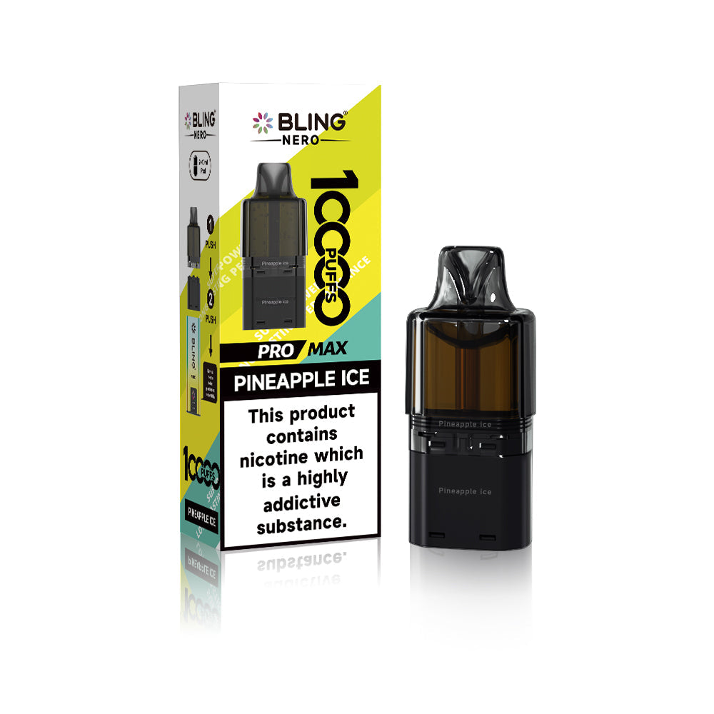 Buy Crystal Bling Nero 10k Prefilled Pods Box of 5 Pineapple Ice