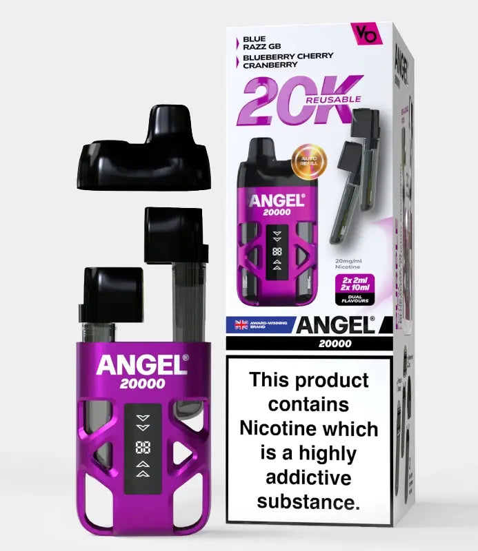 Buy Angel 20000 Disposable Vape Box of 5 Purple Edition