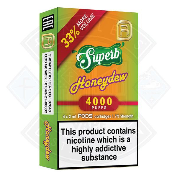 Buy Superb NanoStix Pods- Honeydew 4000puff 1.7%/ 4pack