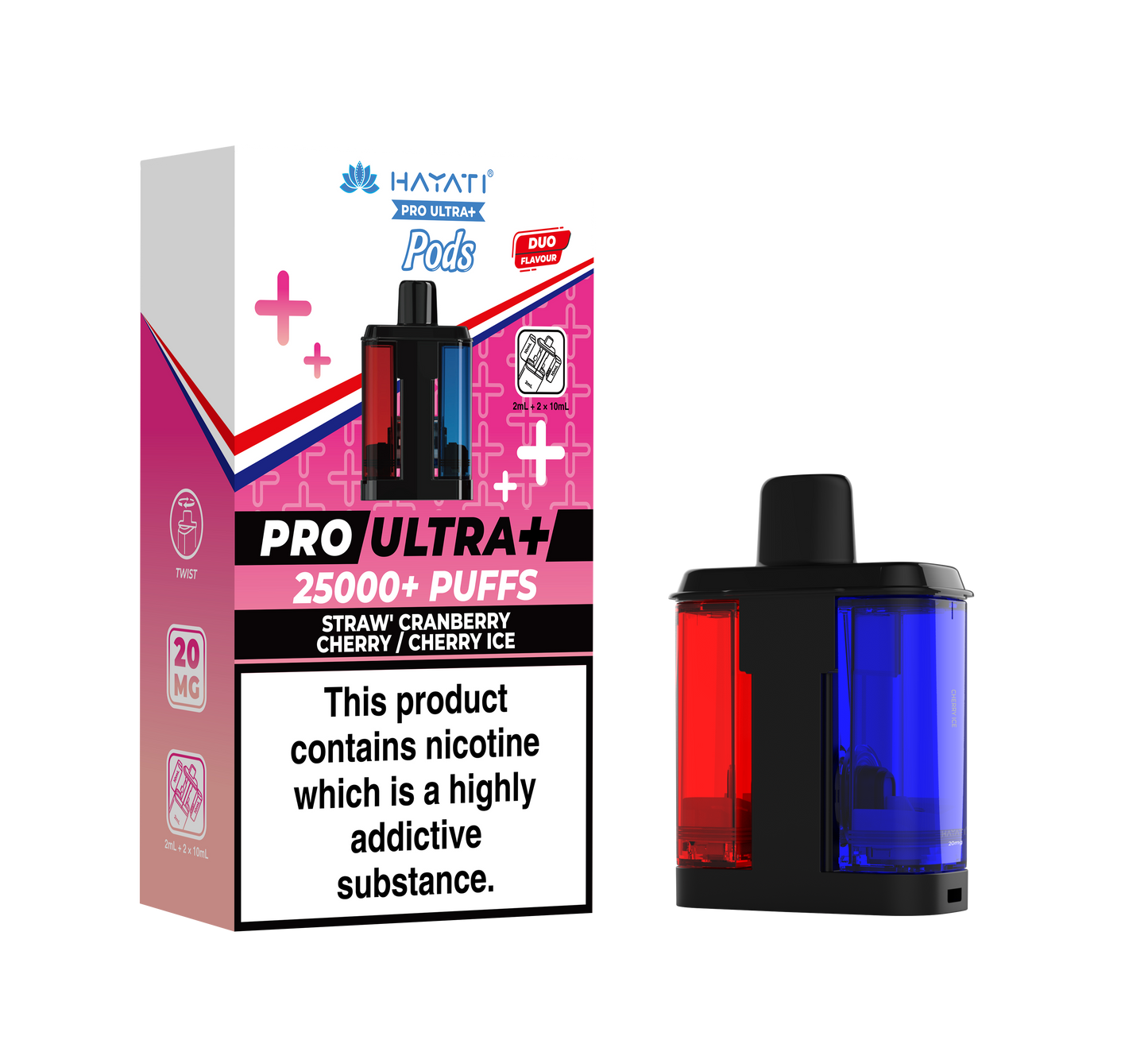 Buy Hayati Pro Ultra Plus 25k Prefilled Pods Pack of 5 Straw Cranberry Cherry Cherry Ice