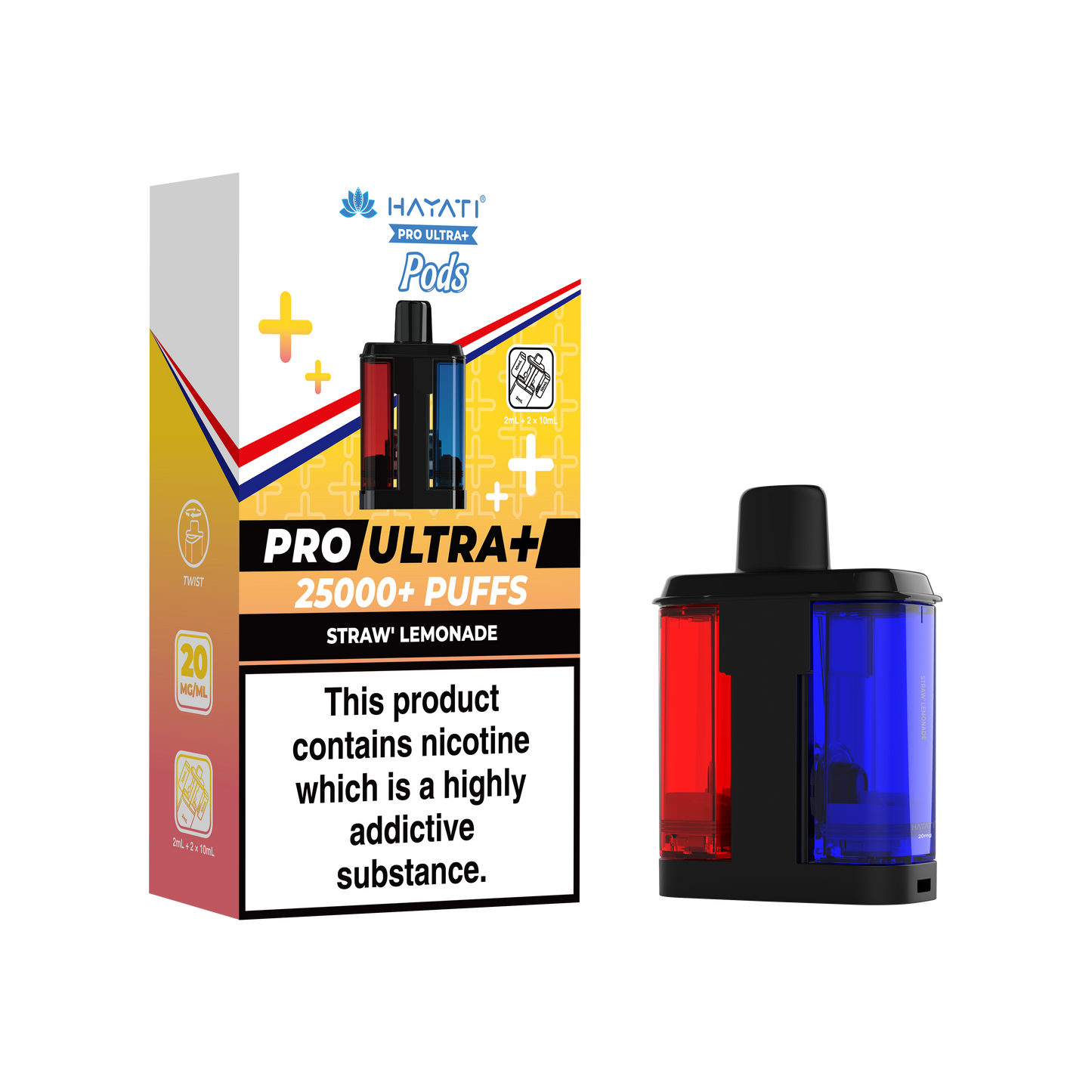 Buy Hayati Pro Ultra Plus 25k Prefilled Pods Pack of 5 Straw' Lemonade