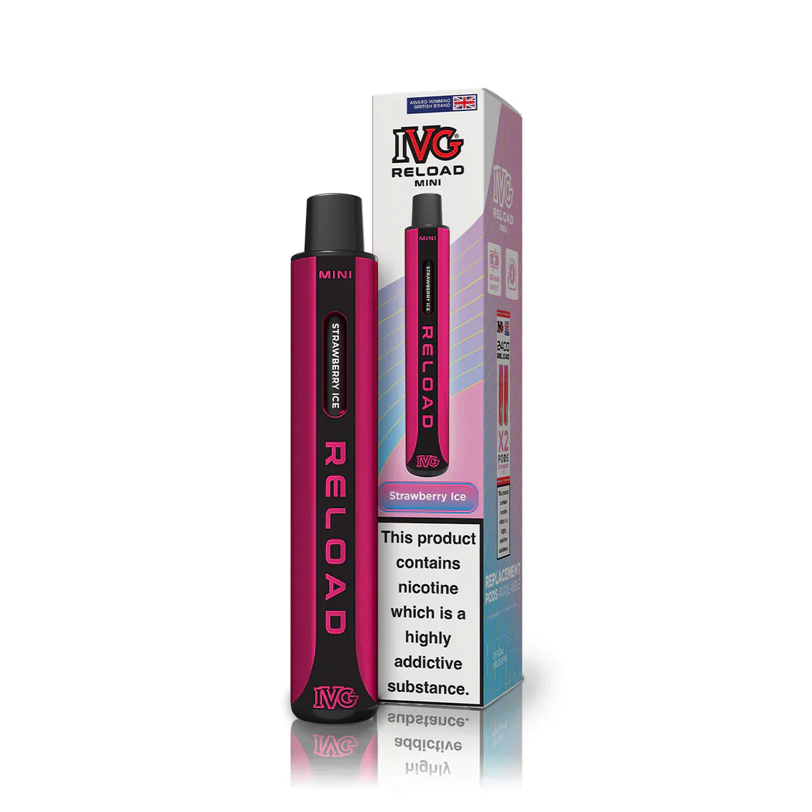 Buy IVG Reload Mini Pod Vape Kit Box Of 10 Strawberry Ice