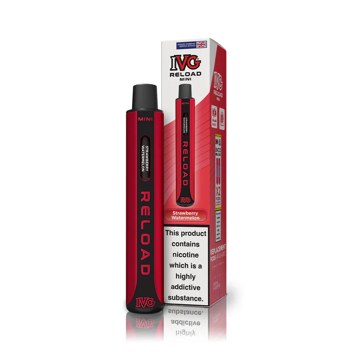 Buy IVG Reload Mini Pod Vape Kit Box Of 10 Strawberry Watermelon