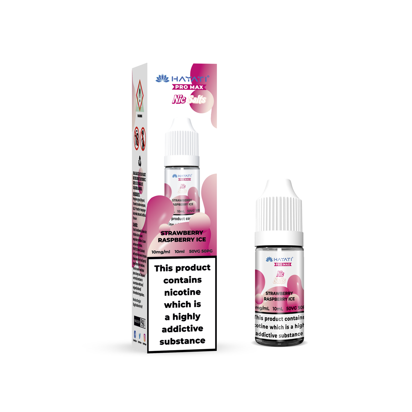 Buy Hayati Pro Max 10ml Nic Salt E-Liquid - Pack of 10 Strawberry Raspberry Ice