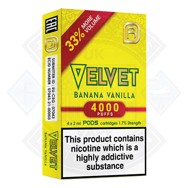 Buy Velvet NanoStix Pods- Banana Vanilla 4000puff 1.7%/ 4pack