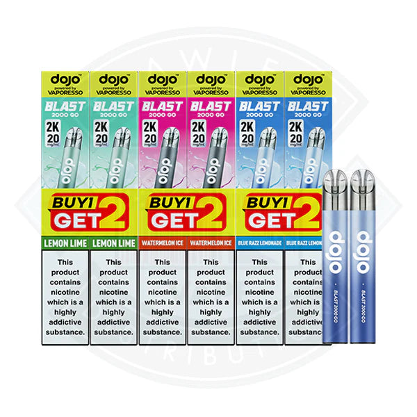 Buy Vaporesso DOJO BLAST 2000 GO TRANSPARENT KIT Bundle (20mg)