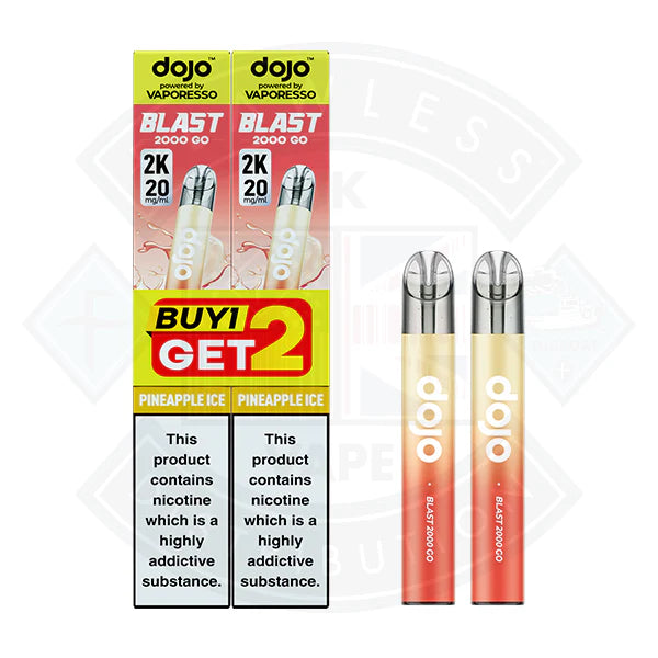 Buy Vaporesso DOJO BLAST 2000 GO TRANSPARENT KIT Bundle (20mg)