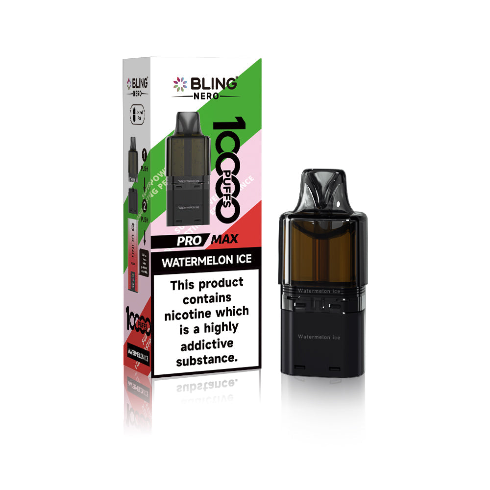 Buy Crystal Bling Nero 10k Prefilled Pods Box of 5 Watermelon Ice