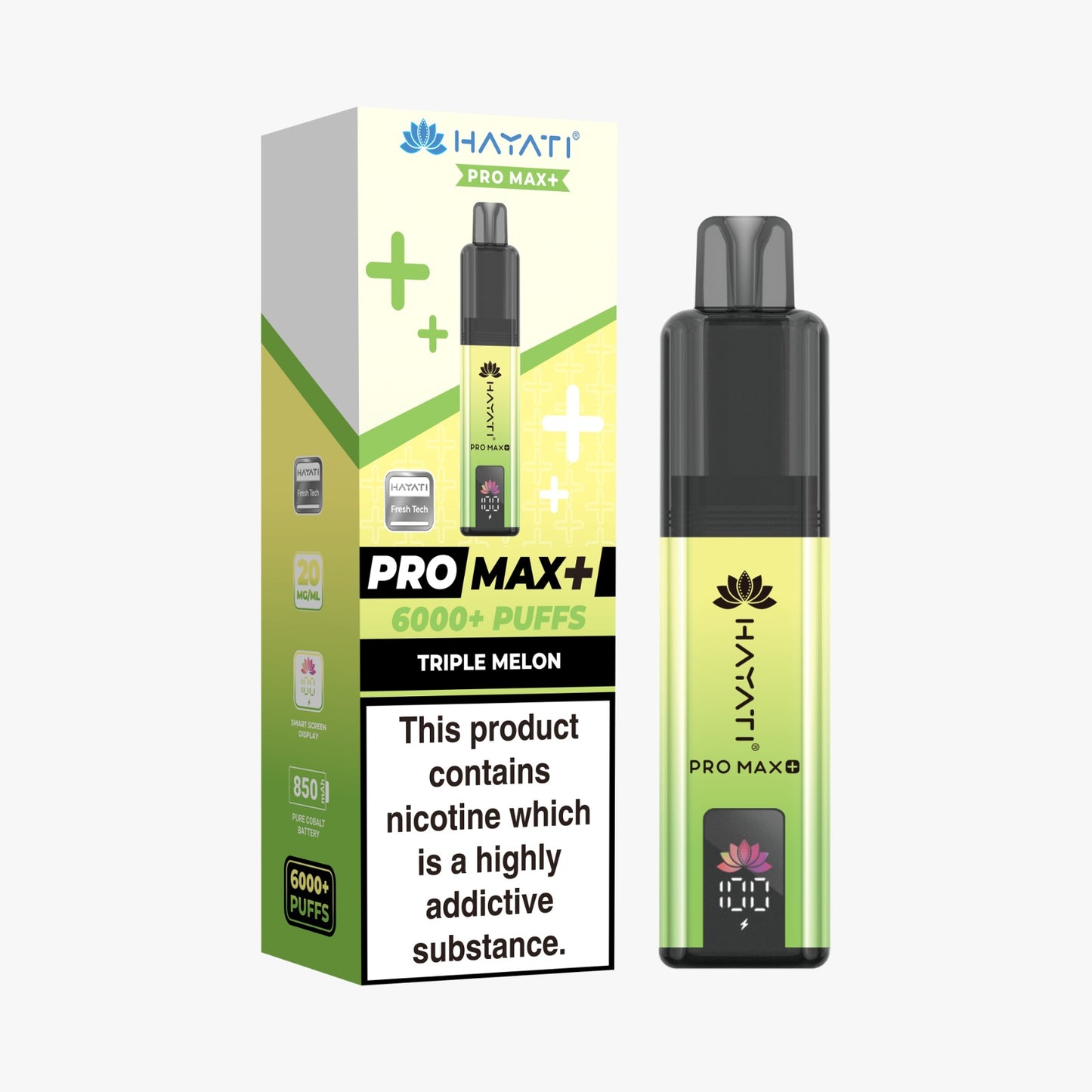 Buy Hayati Pro Max Plus 6000 Prefilled Vape Box of 5 Triple Melon