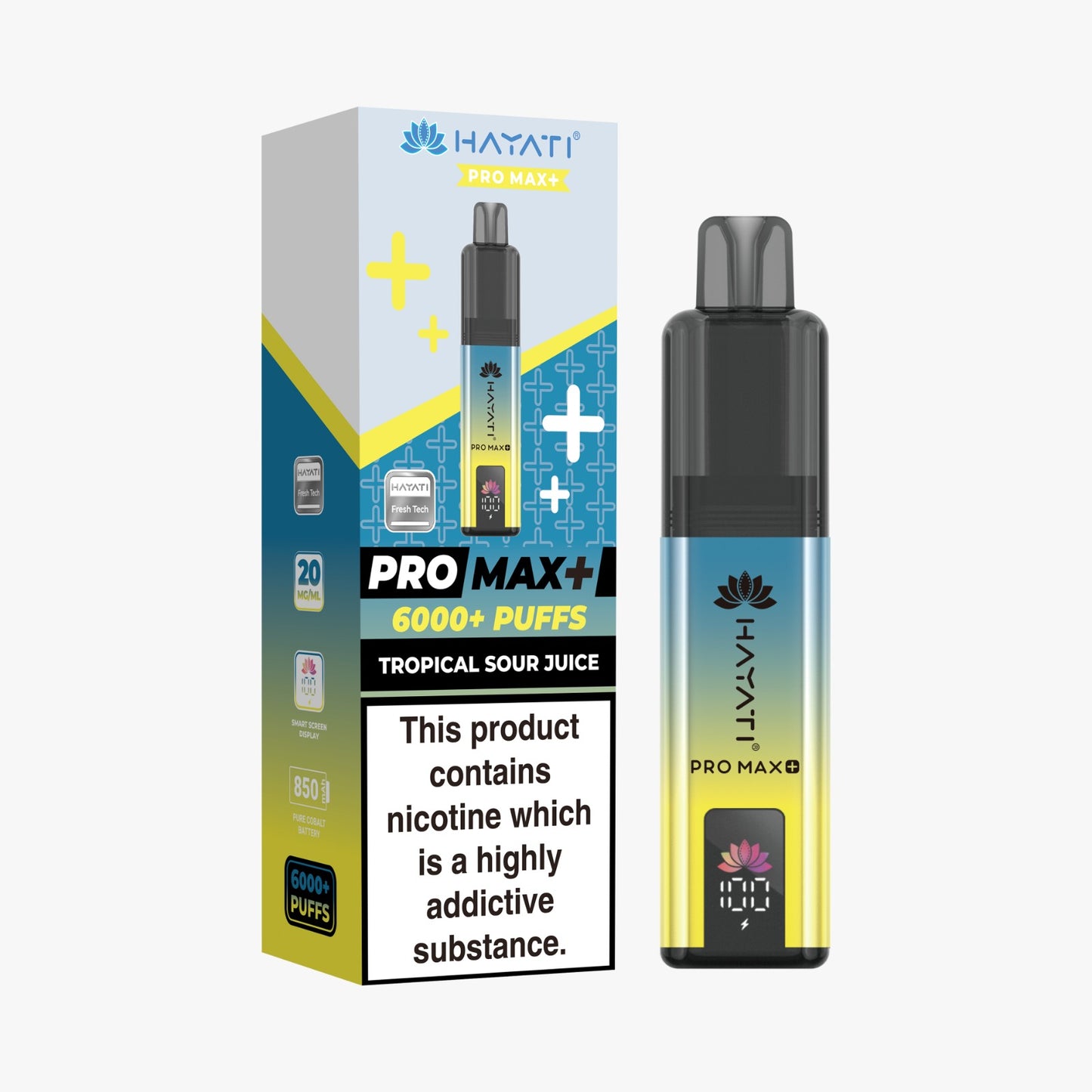 Buy Hayati Pro Max Plus 6000 Prefilled Vape Box of 5 Tropical Sour Juice
