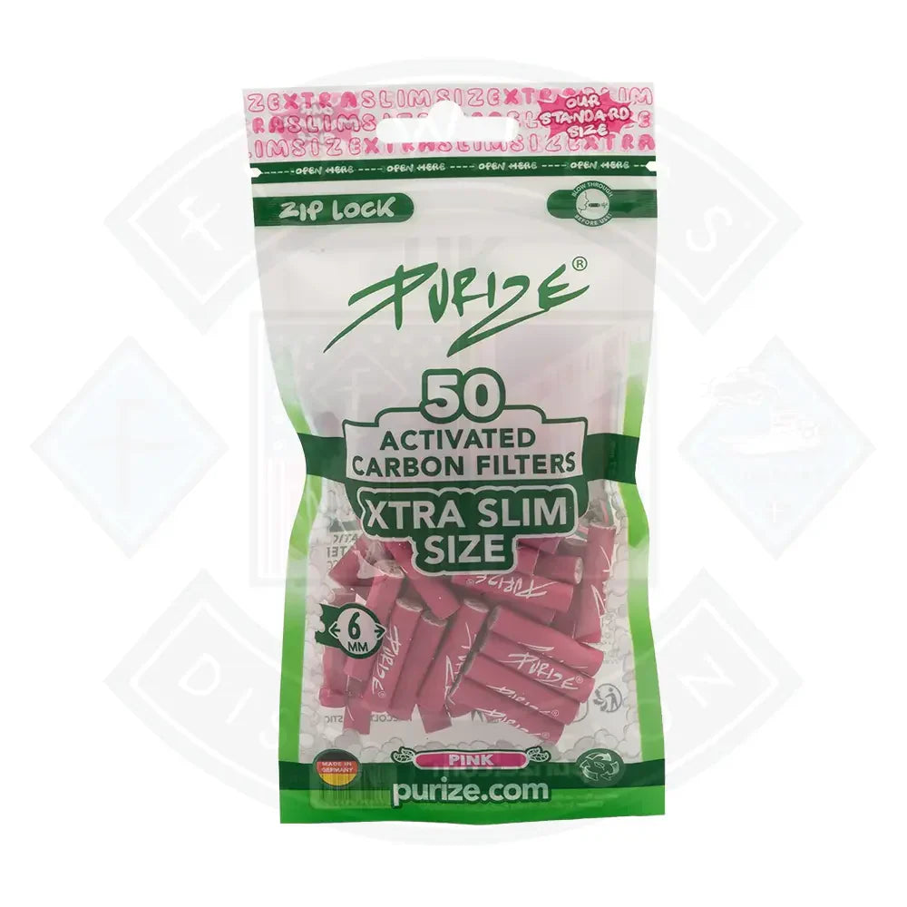 Buy Purize Activated Carbon Filter Xtra Slim Size - 6mm Pink 50pcs