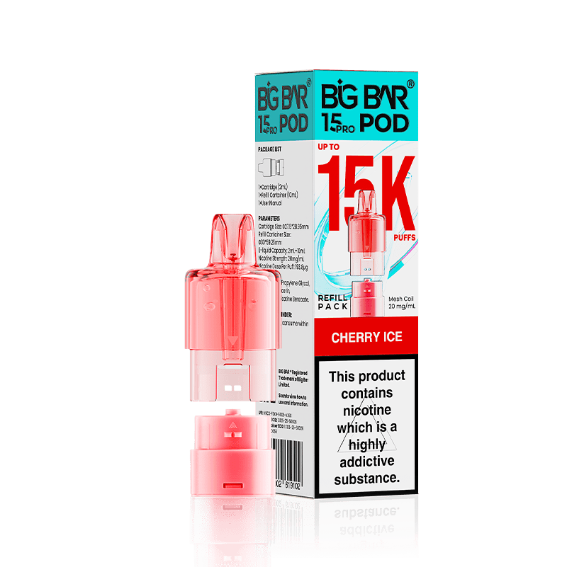 Buy Big Bar 15000 Pro Prefilled Replacement Pods Pack of 5 Cherry Ice